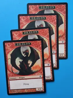 MTG 1x Dragon Token NM Shards of Alara 4/4 Red Flying Magic - Image 2