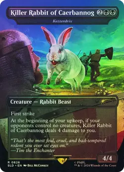 1X NM Killer Rabbit of Caerbannog (Kezzerdrix) Foil Secret Lair x Monty Python - Image 1