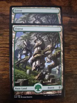 Lot of 6 Full Art Forests Magic the Gathering (Various) ONE FOIL - Image 4