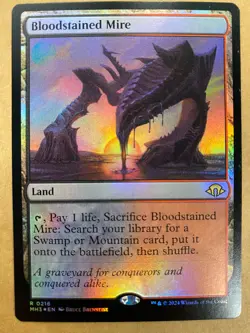 MTG 1x FOIL Bloodstained Mire # 216 Modern Horizons 3 Magic the Gathering x1 NM - Image 1