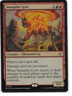 Foil Prerelease Sunspine Lynx Magic the Gathering Bloomburrow MTG Rare - Image 1