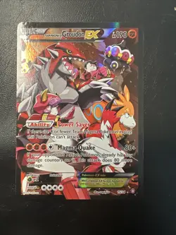 Pokemon TCG Full Art Ultra Rare Holo Groudon Ex Team Magmas 2015 NM A - Image 1