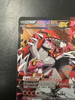 Pokemon TCG Full Art Ultra Rare Holo Groudon Ex Team Magmas 2015 NM A - Image 2