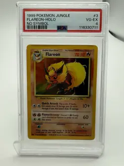 1999 Pokemon Flareon-Holo #3 No Symbol PSA 4 - Image 1