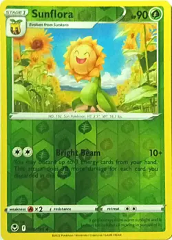 Sunflora Silver Tempest Pokemon TCG 006/195 Reverse Holo Uncommon - Image 1