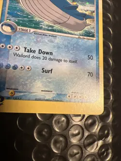 Pokemon TCG Holo Ultra Rare Wailord 14/109 EX Ruby and Sapphire Near Mint 2003 - Image 5