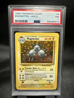 1999 POKEMON BASE SET UNLIMITED #9 MAGNETON-HOLO PSA 7 - Image 1