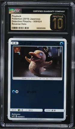 CGC Pristine 10 Psyduck Reverse Holo Detective Pikachu Japanese 2019 Pokemon 009 - Image 1
