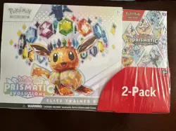 Pokemon TCG Prismatic Evolutions ETB with Booster Bundle Costco 2-Pack Sealed - Image 1