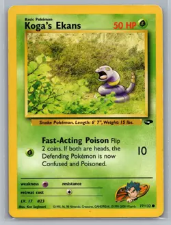 Pokemon TCG Gym Challenge Koga's Ekans 077/132 - Image 1
