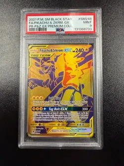 2021 POKEMON SM BLACK STAR PROMO #SM248 FULL ART/PIKACHU & ZEKROM GX PSA 9 - Image 1