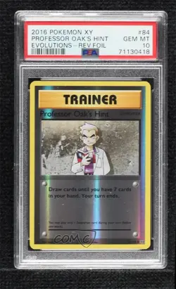 Professor Oak's Hint Reverse Foil Pokemon XY Evolutions 20th Anniversary PSA 10 - Image 1