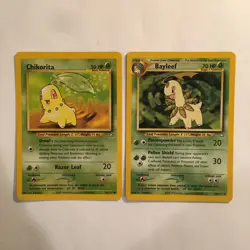 Pokemon Neo Genesis 2000 Chikorita 54/111 Bayleef 29/111 TCG Card NM - Image 1