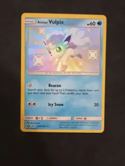 Alolan Vulpix SV8/SV94 Hidden Fates Shiny Vault Holo Rare Card - Image 1