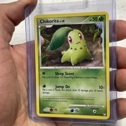 Chikorita 77/123 Mysterious Treasures Pokemon TCG Regular NM Near Mint 2007 Card - Image 2