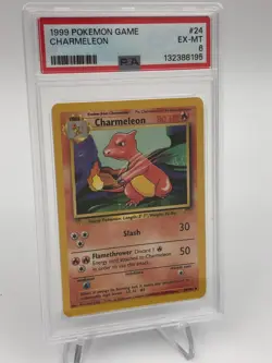 1999 POKEMON GAME Trading Card CHARMELEON #24/102 graded slab PSA EX-MT 6 - Image 5