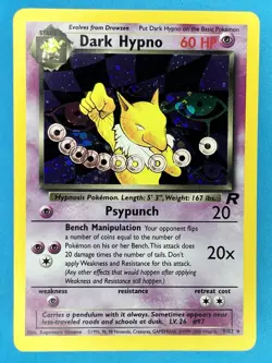 Vintage Pokemon TCG DARK HYPNO Team Rocket 9/82 Pokemon Card WOTC - Image 1