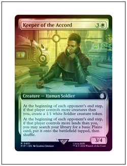 1x Keeper of the Accord, Extended Art Foil, Magic MTG NM - Image 1
