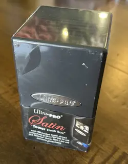Ultra Pro Gaming Satin Tower Deck Box Jet Black Premium Hard Shell Snap Fit 74427841737 - Image 1