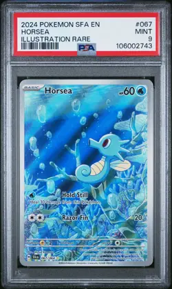 2024 Pokemon EN Shrouded Fable Horsea Illustration Rare #067 PSA 9 MINT - Image 1