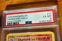 2016 POKEMON XY EVOLUTIONS #11 CHARIZARD-HOLO PSA 6 - Image 3
