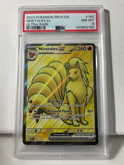 2023 Pokemon Mew En-151 #186 Ninetales Ex Ultra Rare PSA 8 - Image 1