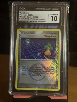 2008 Warp Point Majestic Dawn Cross Holo Pokemon League 88/100 CGC 10 Gem Mint - Image 1