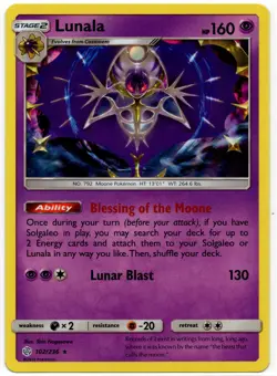 Pokemon - Lunala 102/236 Cosmic Eclipse Holo Rare NM - Image 1