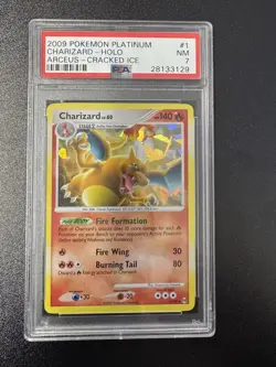 2009 Pokemon Platinum Arceus Charizard #1 Arceus-Cracked Ice PSA 7 - Image 1