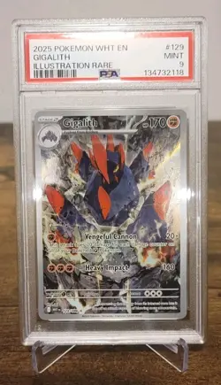 2025 Pokemon White Flare Gigalith #129 illustration rare Psa 9 Mint - Image 1