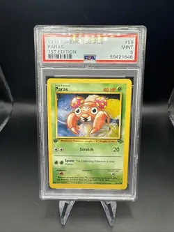 PSA 9 Mint Paras #59 1st Edition Pokemon 1999 Jungle Set - Image 1