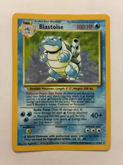 Pokemon TCG Blastoise Holo Rare Base Set 2/102 - Image 1