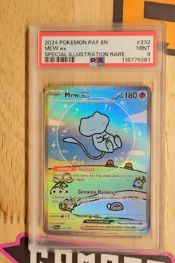 Pokemon Paldean Fates Bubble Mew ex #232 Special Illustration Rare PSA 9 MINT - Image 1