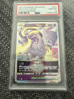 2022 Pokemon S12a Jpn Mewtwo Vstar Universe 51 PSA 10 - Image 1