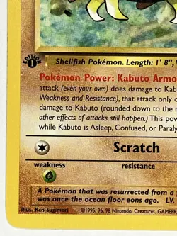 Kabuto NM 50/62 1st Edition Fossil Pokemon TCG Regular - Image 5