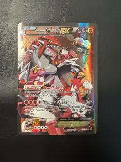 Pokemon TCG Full Art Ultra Rare Holo Groudon Ex Team Magmas 2015 NM B - Image 1