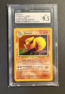 Pokemon Jungle Flareon No Set Symbol Holo Mint + Cgc 9.5 - Image 1