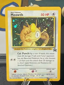 Meowth 10/53 Pokemon TCG Wotc Game Boy Stamped Black Star Promo Vintage Holo - Image 1