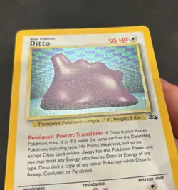 1999 Pokemon TCG Ditto Fossil 3/62 Holo Rare English WOTC NM - Image 3