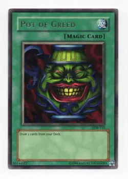 Yu-Gi-Oh! TCG Pot of Greed Legend of Blue Eyes White Dragon LOB-119 Unlimited - Image 1