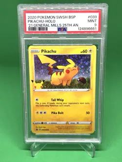 Pikachu SWSH039 PSA 9 .EN Black Star Promo - Pokemon Card - Image 1