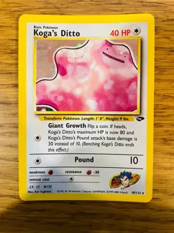 NEAR MINT! Koga's Ditto (10/132) Holo Gym Challenge Pokemon Card! FREE P&P! - Image 1