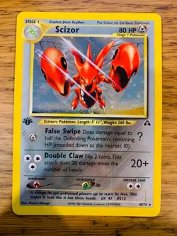 1st Edition Scizor (10/75) Holo Neo Discovery Set Pokemon Card! FREE P&P! - Image 2
