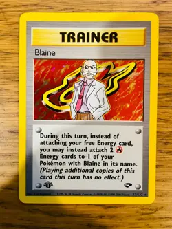 1st Edition Blaine Trainer (17/132) Holo Gym Challenge Pokemon Card! FREE P&P! - Image 2