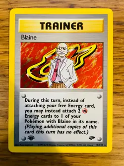 1st Edition Blaine Trainer (17/132) Holo Gym Challenge Pokemon Card! FREE P&P! - Image 4