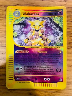 MP! Alakazam (1/165) Expedition Base Set Reverse Holo Pokemon Card! FREE P&P! - Image 1