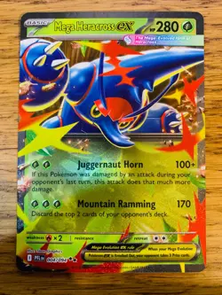 NM! Mega Heracross ex (004/094) Phantasmal Flames Double Ultra Rare Pokemon Card - Image 1