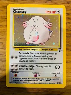 Chansey (3/130) Holo Base Set 2 Pokemon Card! FAST & FREE P&P! - Image 2