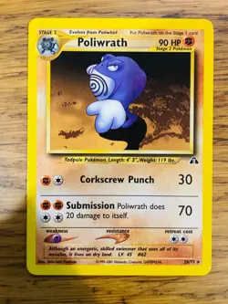 Poliwrath (28/75) Rare Neo Discovery Set Pokemon Card! FREE P&P! - Image 2