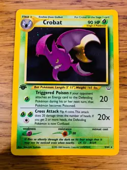 1st Edition Crobat (4/64) Holo Neo Revelation Set Pokemon Card! FREE P&P! - Image 1